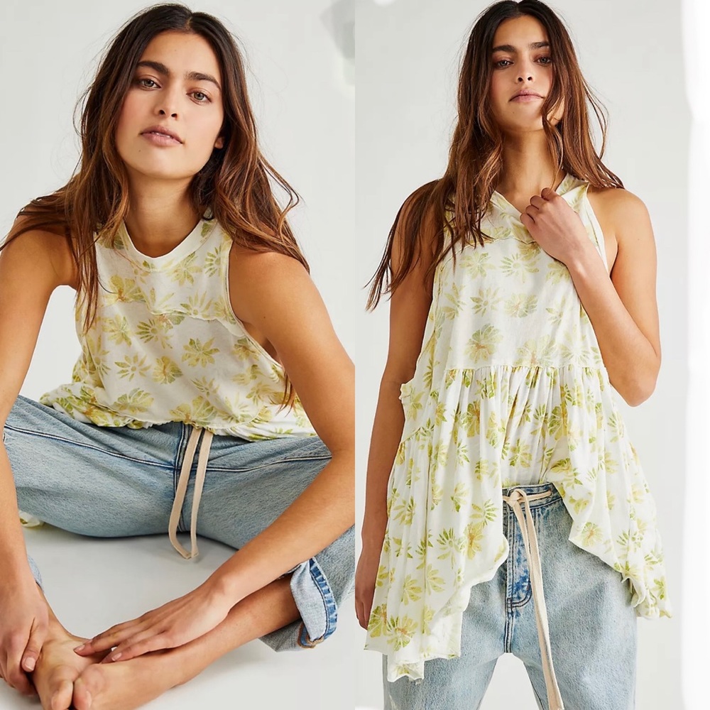 🆕  Free People’s Madison Floral-print longline Tunic Dress/Top